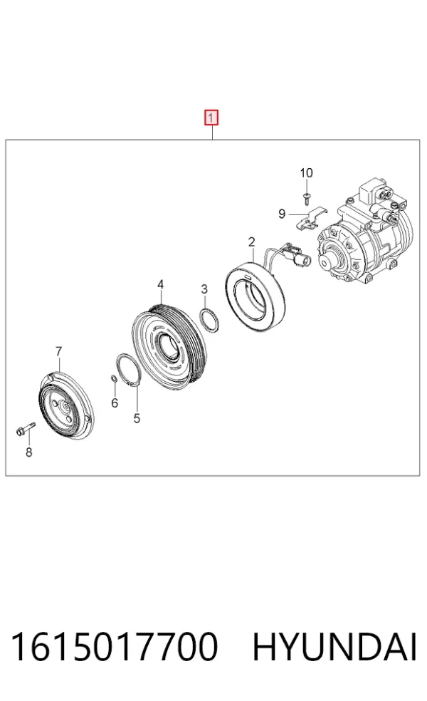 Компресор кондиціонера 1615017700 Hyundai/Kia