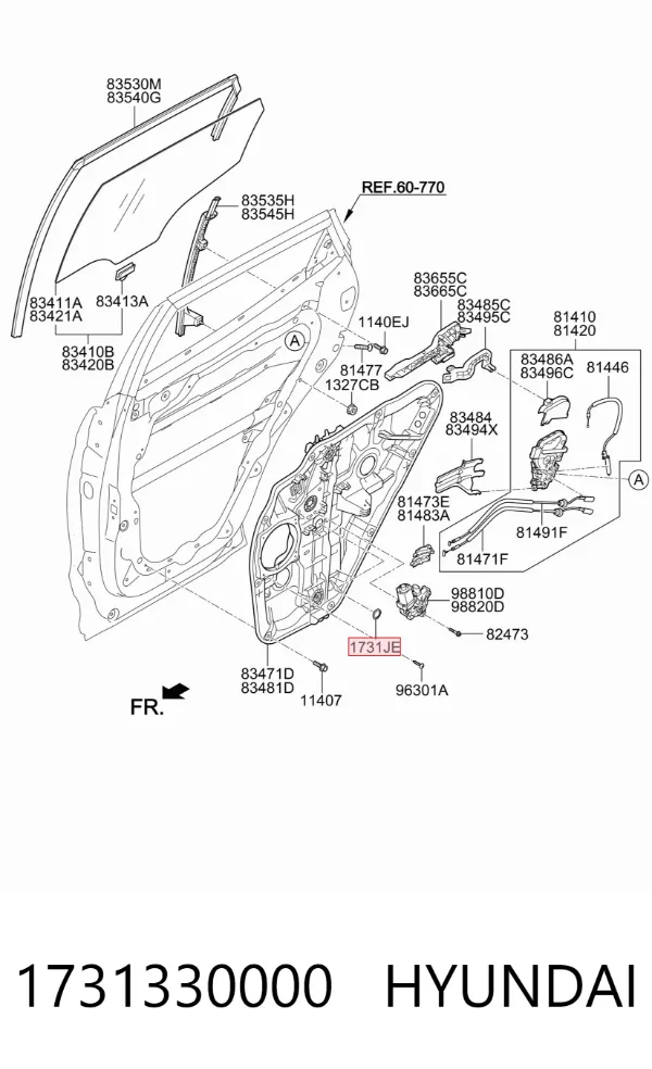 Заглушка днища кузова 1731330000 Hyundai/Kia