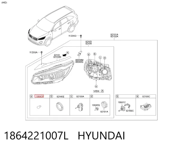Лампочка галогенова, дальній/ближній 1864221007L Hyundai/Kia