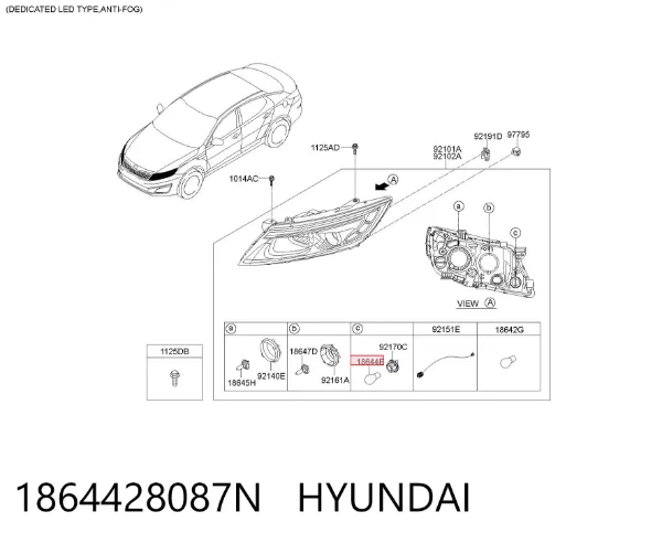 Лампочка 1864428087N Hyundai/Kia
