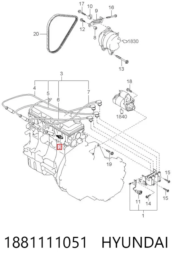 Свічки запалювання 1881111051 Hyundai/Kia