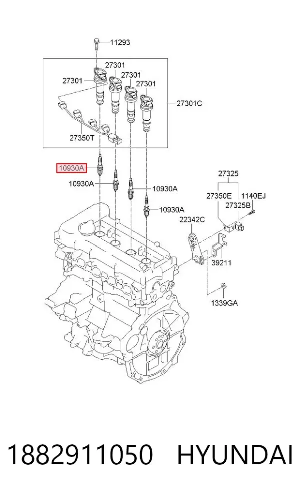 Свічки запалювання 1882911050 Hyundai/Kia