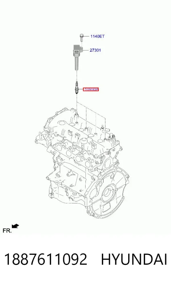 Свічки запалювання 1887611092 Hyundai/Kia
