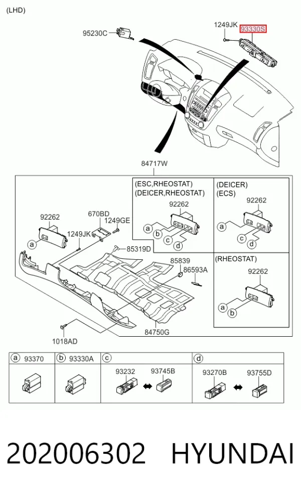 Кнопка аварійки KIA Ceed ED