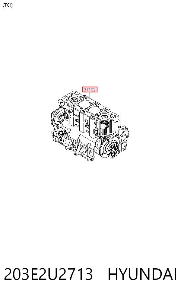 Блок циліндрів двигуна 203E2U2713 Hyundai/Kia