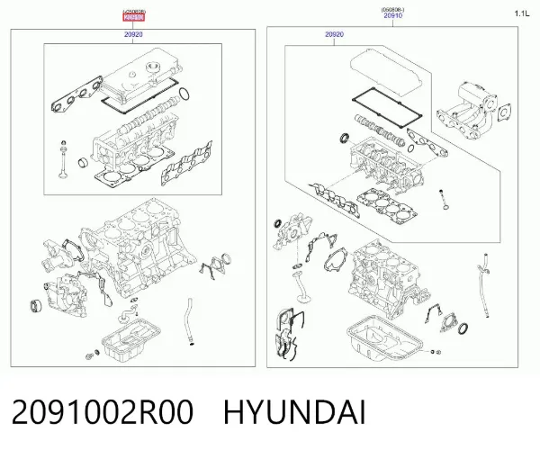 Комплект прокладок 2091002R00 Hyundai/Kia