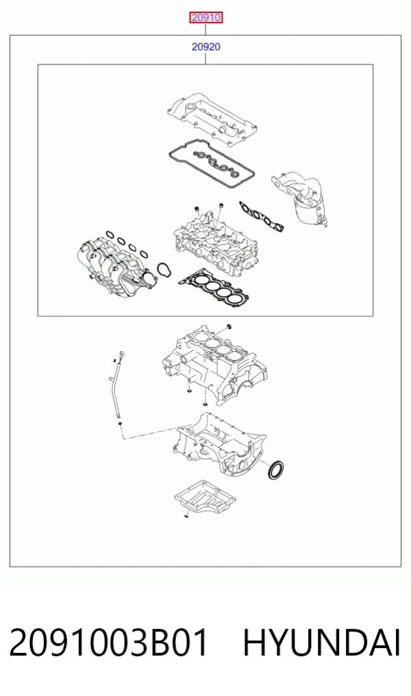 Комплект прокладок KIA Picanto II