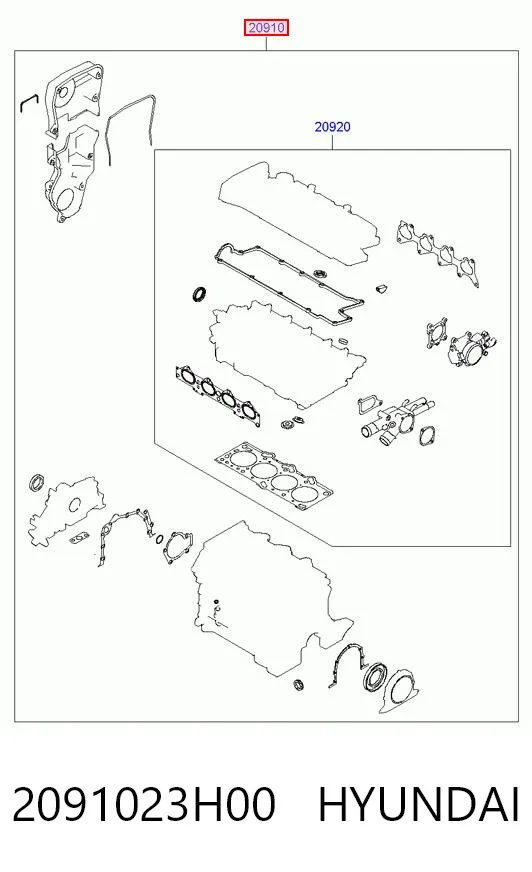 Комплект прокладок 2091023H00 Hyundai/Kia