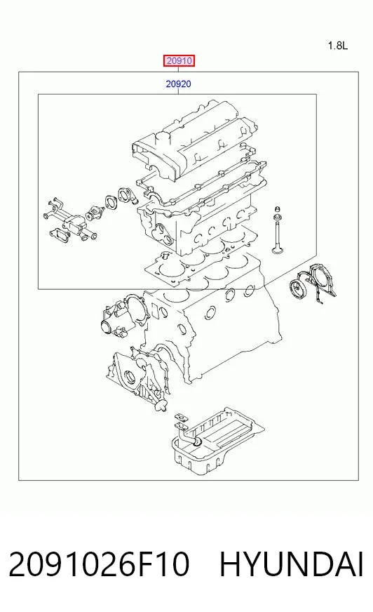 Комплект прокладок 2091026F10 Hyundai/Kia