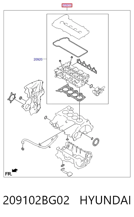 Комплект прокладок 209102BG02 Hyundai/Kia