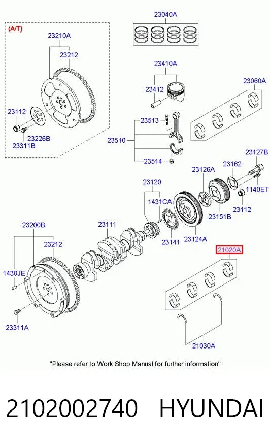 Вкладиші шатунні 2102002740 Hyundai/Kia