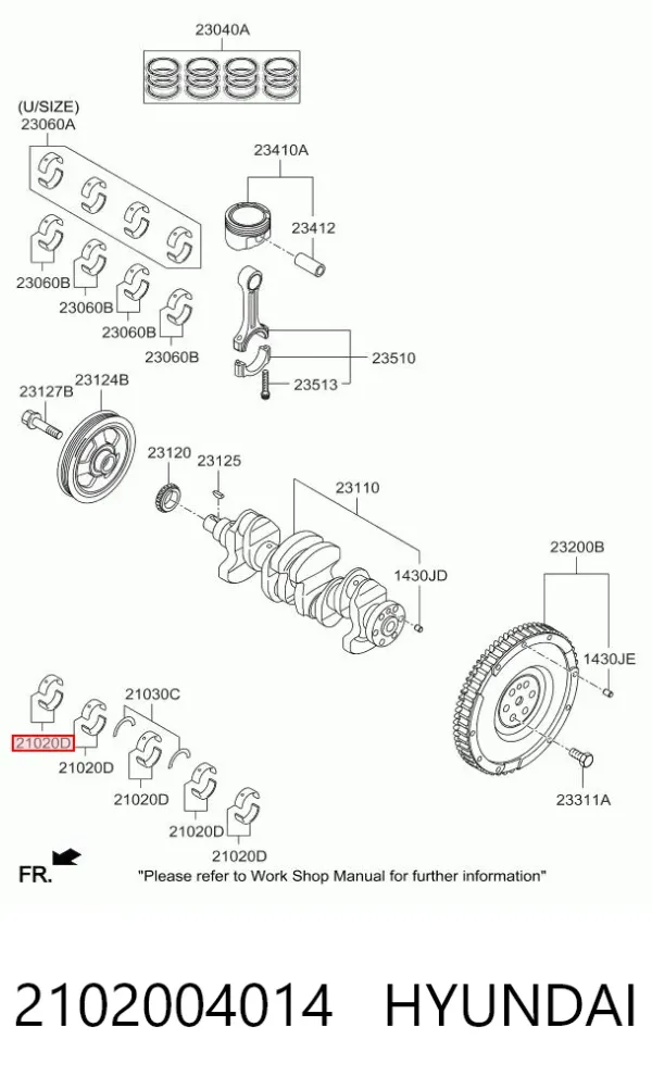 Вкладиші шатунні 2102004014 Hyundai/Kia