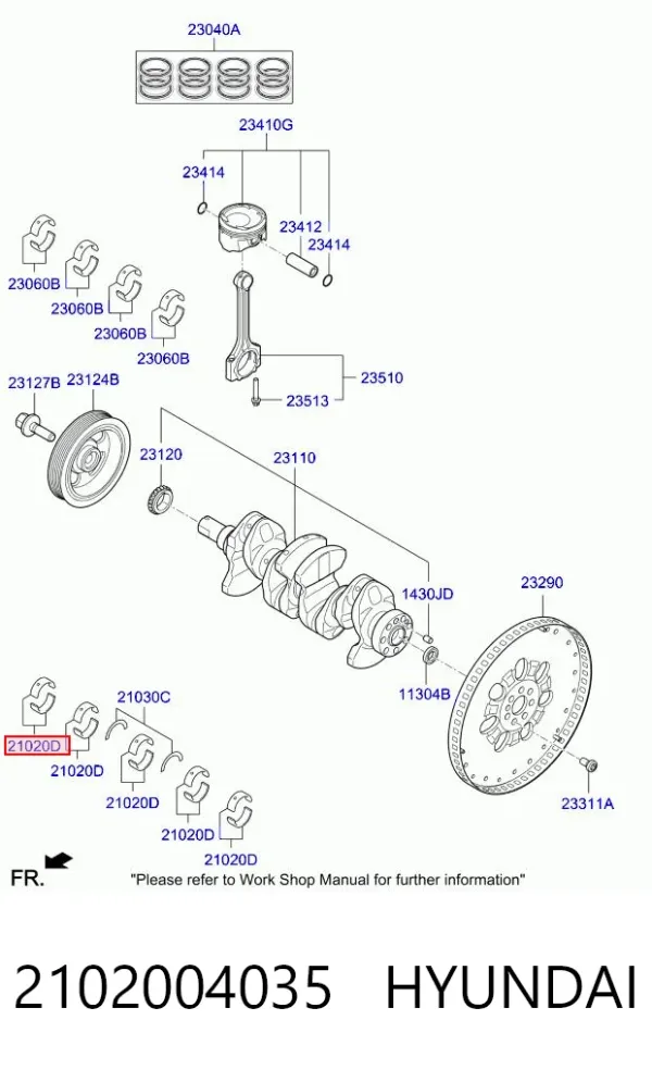 Вкладиші шатунні 2102004035 Hyundai/Kia