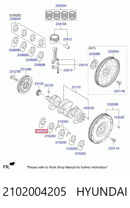 Вкладиші шатунні 2102004205 Hyundai/Kia