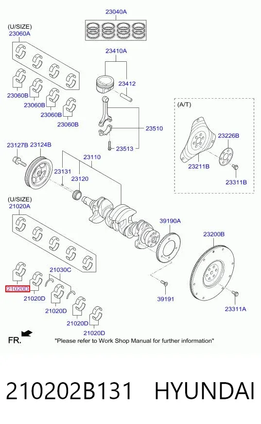 Вкладиші шатунні 210202B131 Hyundai/Kia