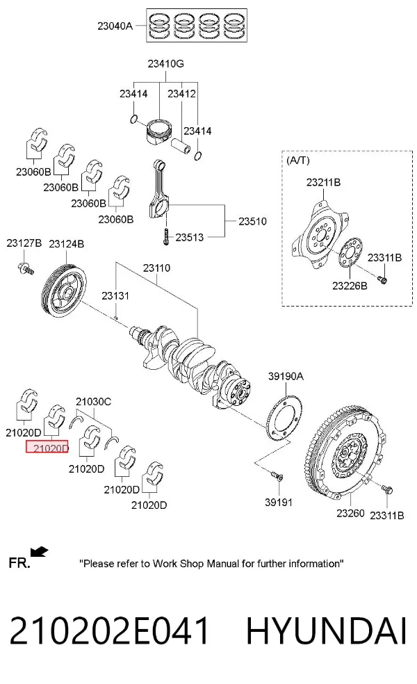 Вкладиші шатунні 210202E041 Hyundai/Kia