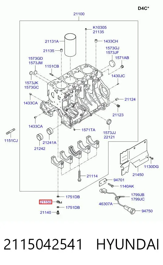 Форсунка масляна 2115042541 Hyundai/Kia