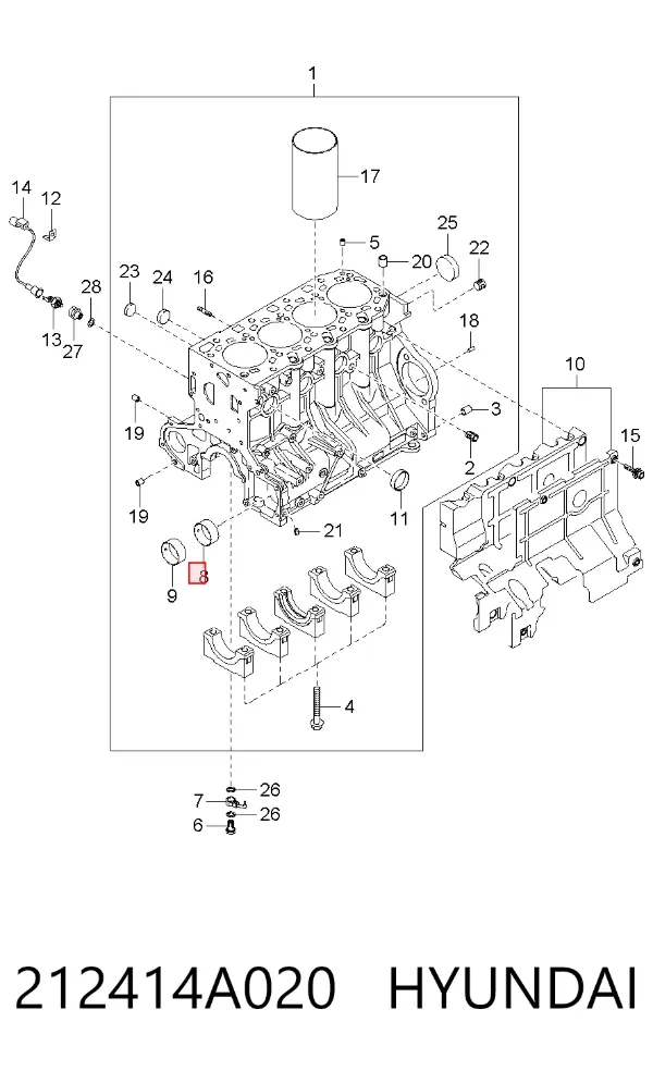Вкладиш баланувального вала 212414A020 Hyundai/Kia