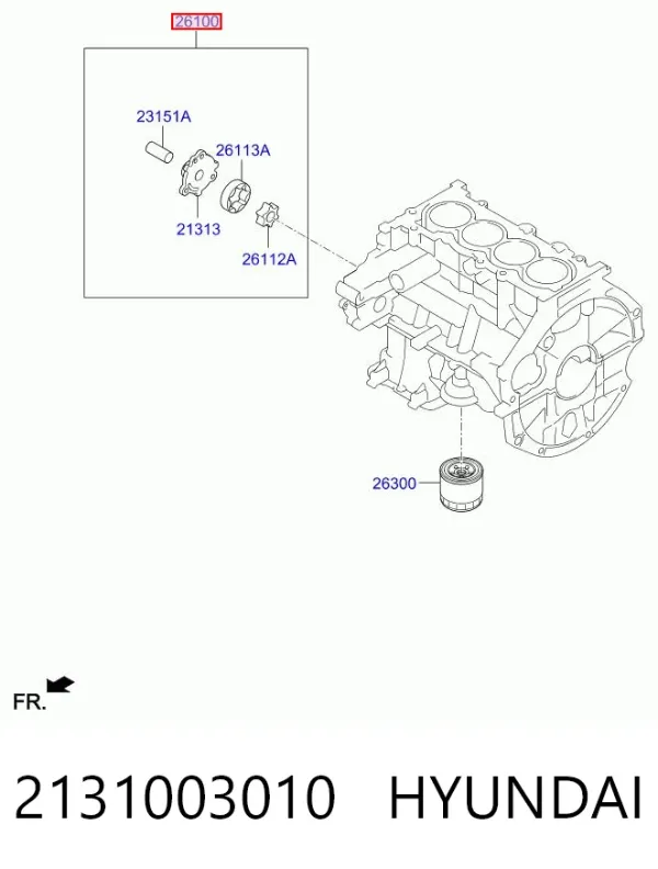 Масляний насос 2131003010 Hyundai/Kia