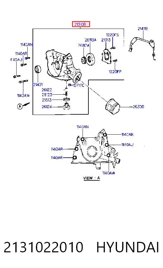 Масляний насос 2131022010 Hyundai/Kia
