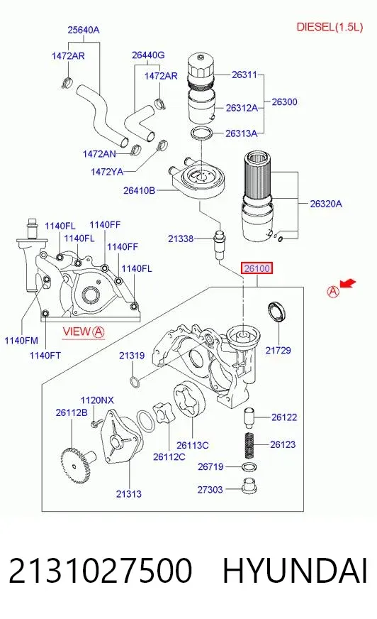 Масляний насос 2131027500 Hyundai/Kia