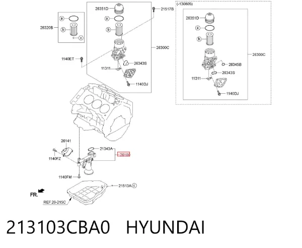 Масляний насос 213103CBA0 Hyundai/Kia
