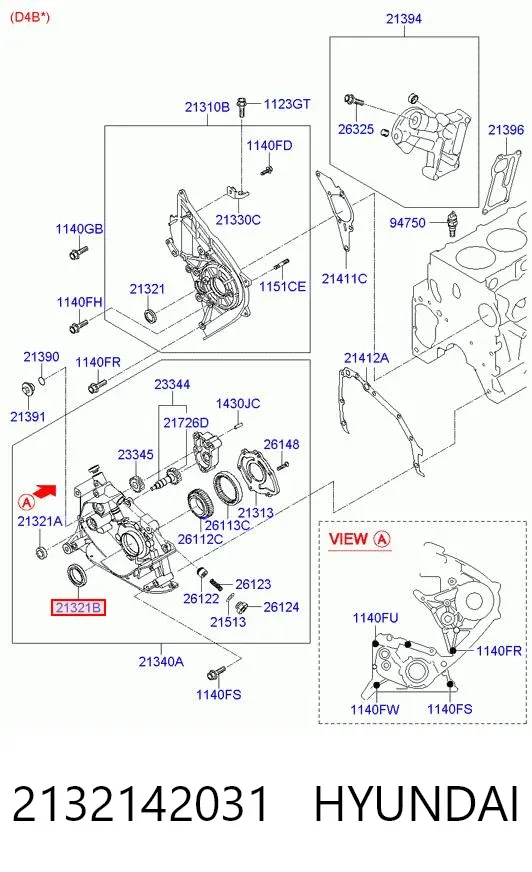 Сальник коленвалу 2132142031 Hyundai/Kia