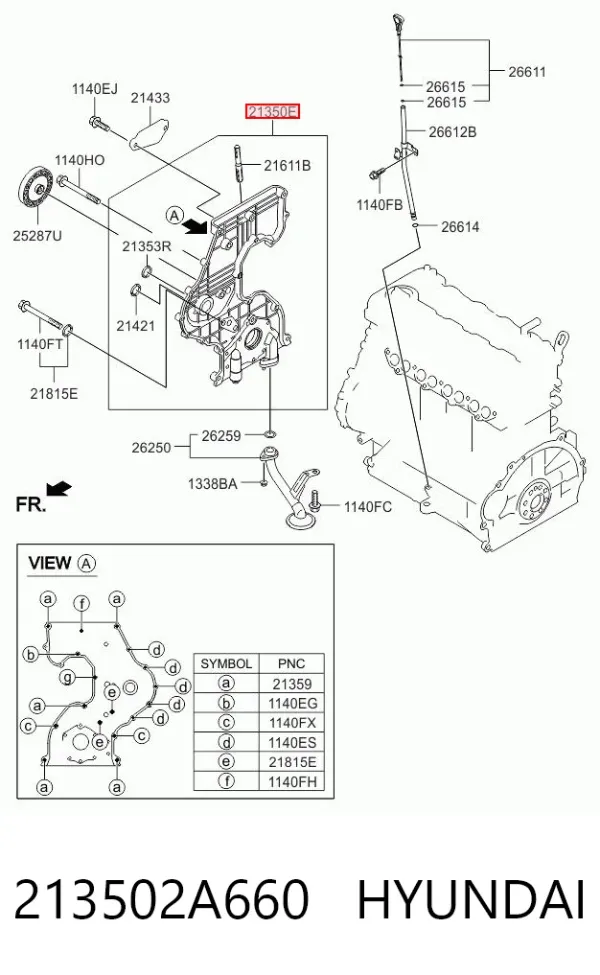 Масляний насос 213502A660 Hyundai/Kia