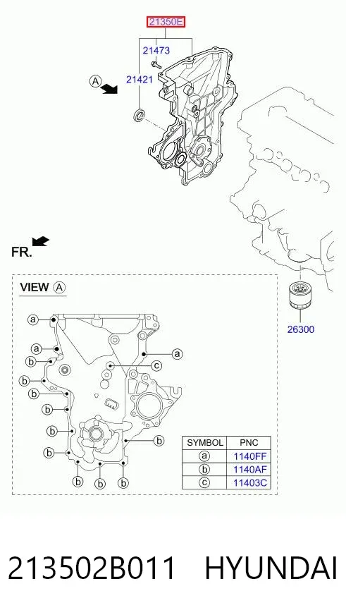 Масляний насос 213502B011 Hyundai/Kia