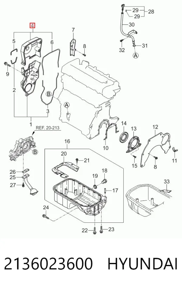 Захист ременя ГРМ, верхній 2136023600 Hyundai/Kia