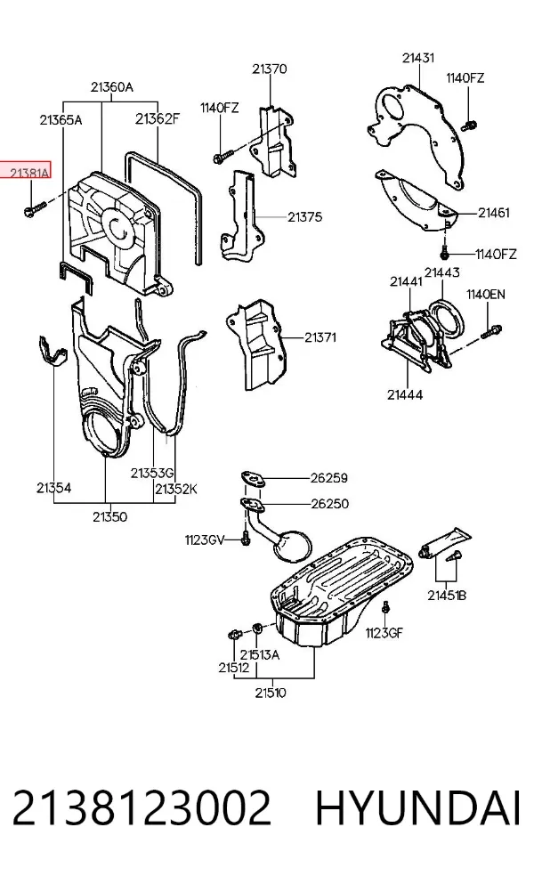 Помпа 2138123002 Hyundai/Kia