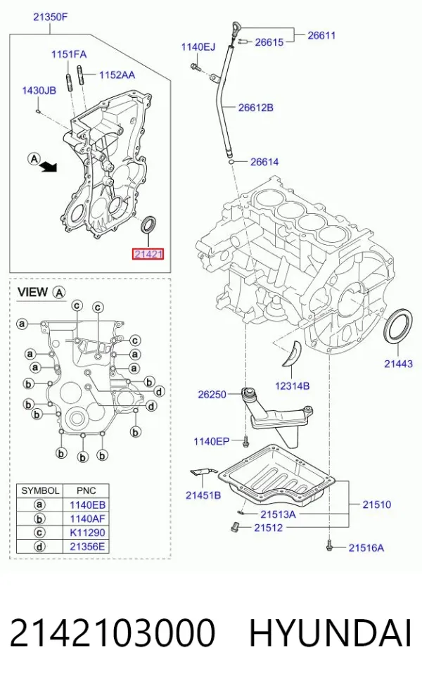 Сальник коленвалу KIA Picanto II