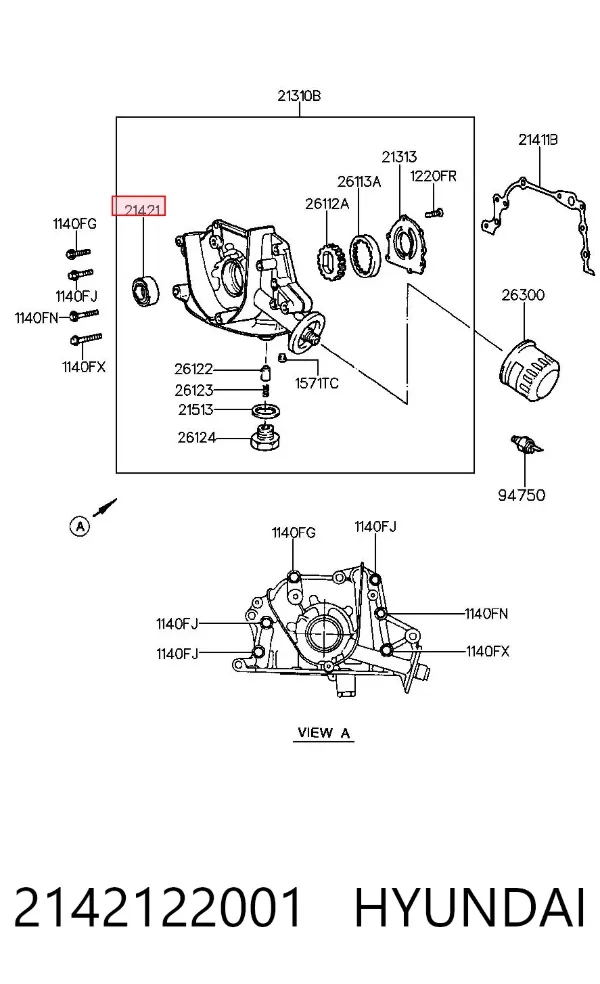Сальник коленвалу 2142122001 Hyundai/Kia