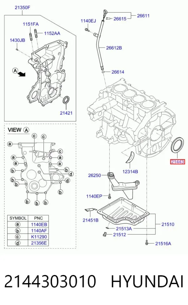 Сальник колінвала задній KIA Picanto II