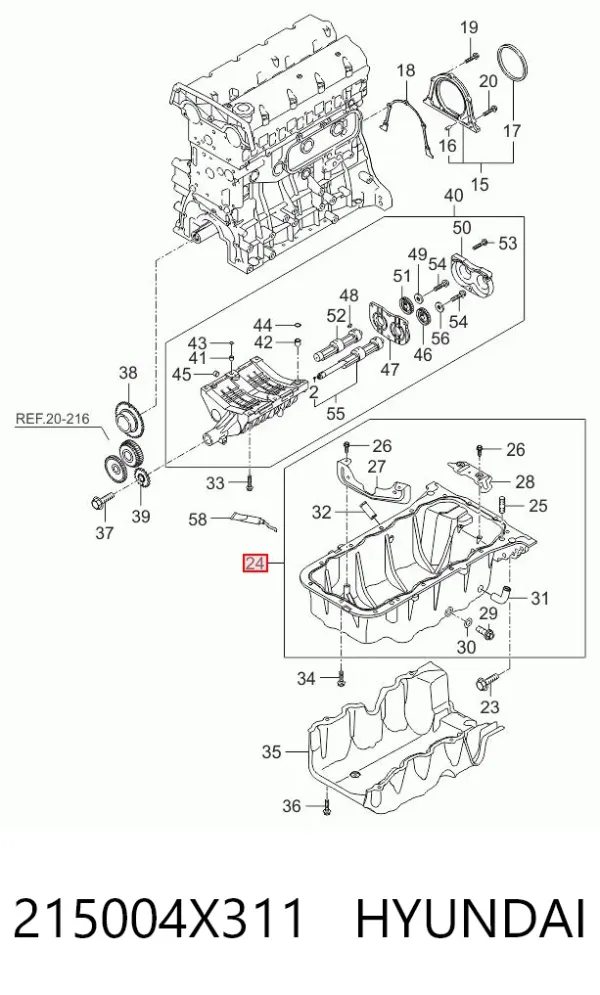 Піддон масляний картера двигуна 215004X311 Hyundai/Kia