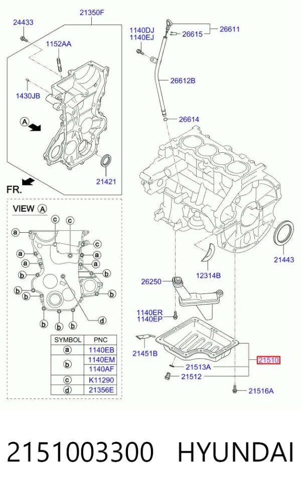 Піддон масляний картера двигуна 2151003300 Hyundai/Kia