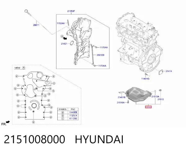 Піддон масляний картера двигуна 2151008000 Hyundai/Kia