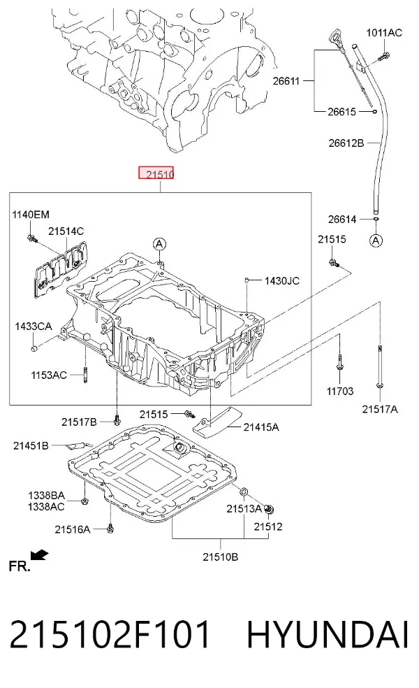 Піддон масляний картера двигуна 215102F101 Hyundai/Kia