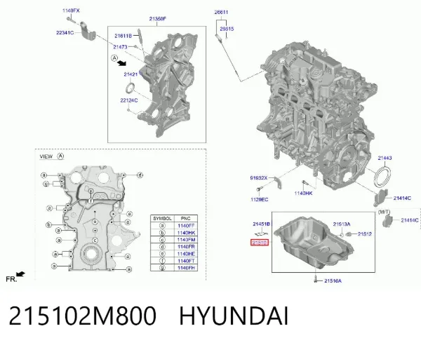 Піддон масляний картера двигуна 215102M800 Hyundai/Kia