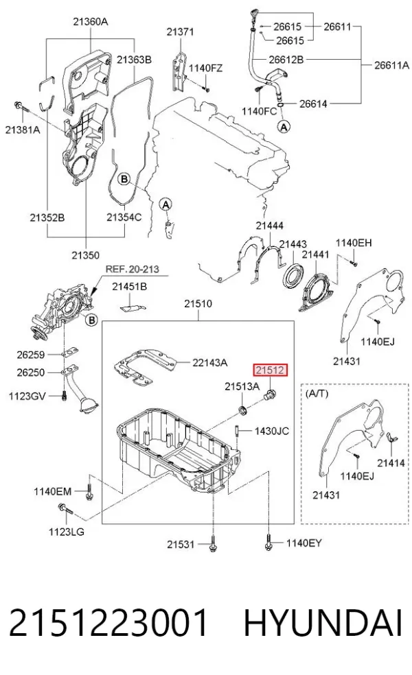 Пробка піддона двигуна 2151223001 Hyundai/Kia