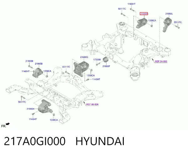 Подушка двигуна задня 217A0GI000 Hyundai/Kia