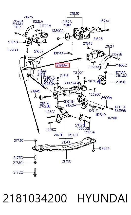 Подушка (опора) двигуна, ліва Hyundai Sonata III
