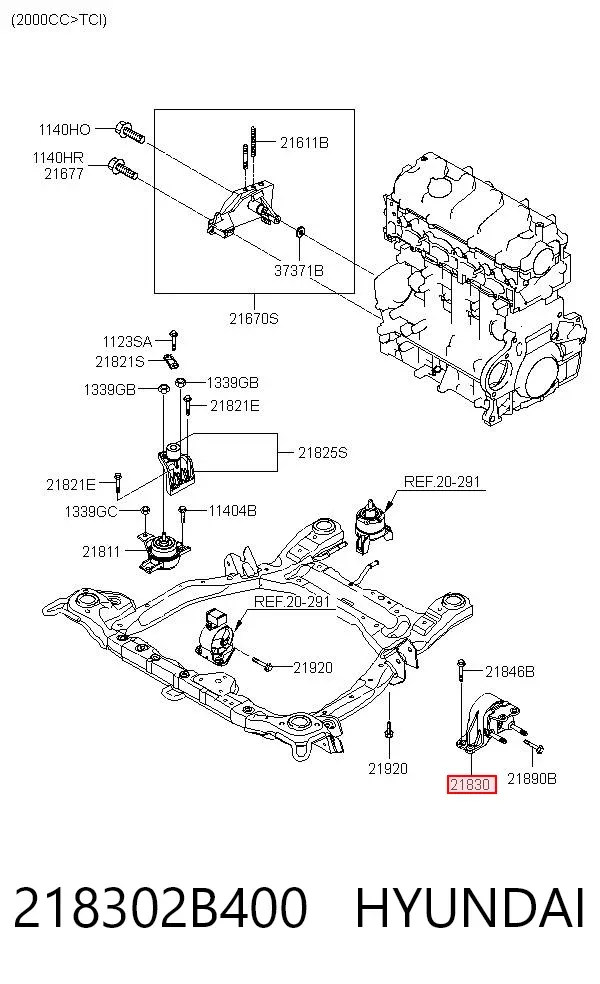 Подушка (опора) двигуна, ліва 218302B400 Hyundai/Kia