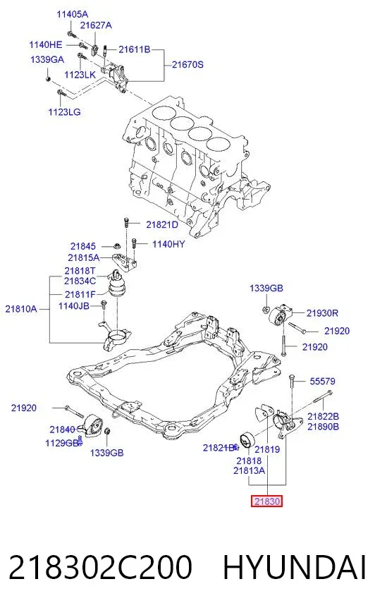 Подушка (опора) двигуна, ліва 218302C200 Hyundai/Kia