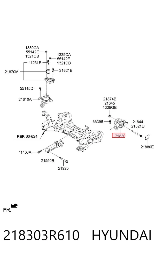 Подушка (опора) двигуна, ліва 218303R610 Hyundai/Kia