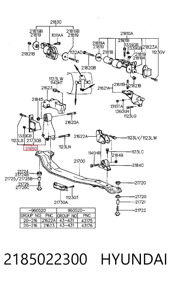 Подушка двигуна задня H09A97E RBI