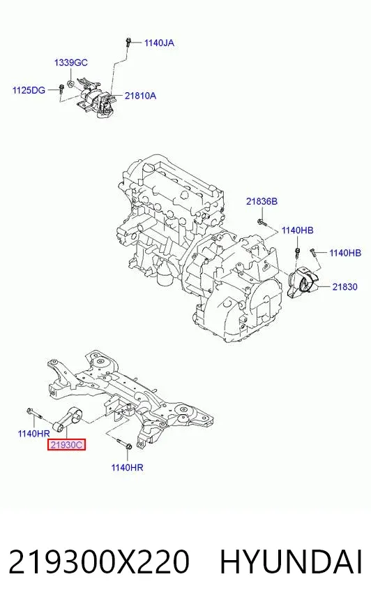 Подушка двигуна передня 219300X220 Hyundai/Kia