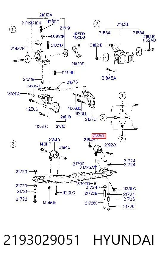 Подушка двигуна задня 2193029051 Hyundai/Kia
