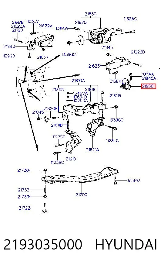 Подушка двигуна задня Hyundai Sonata III