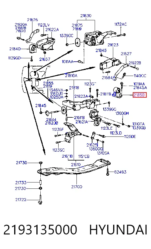 Подушка двигуна задня 2193135000 Hyundai/Kia